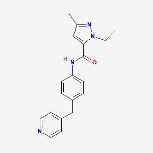 2-ethyl-5-methyl-N-[4-(pyridin-4-ylmethyl)phenyl]pyrazole-3-carboxamide