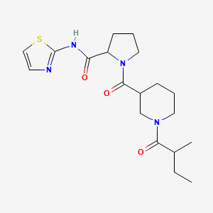 1-[1-(2-methylbutanoyl)piperidine-3-carbonyl]-N-(1,3-thiazol-2-yl)pyrrolidine-2-carboxamide