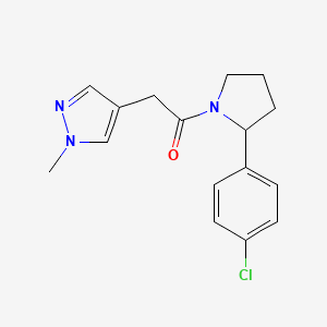 1-[2-(4-Chlorophenyl)pyrrolidin-1-yl]-2-(1-methylpyrazol-4-yl)ethanone