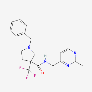 1-benzyl-N-[(2-methylpyrimidin-4-yl)methyl]-3-(trifluoromethyl)pyrrolidine-3-carboxamide