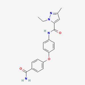 N-[4-(4-carbamoylphenoxy)phenyl]-2-ethyl-5-methylpyrazole-3-carboxamide