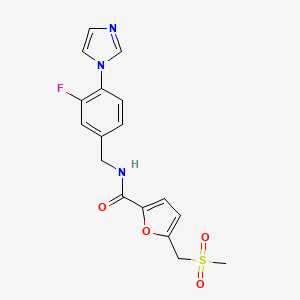 N-[(3-fluoro-4-imidazol-1-ylphenyl)methyl]-5-(methylsulfonylmethyl)furan-2-carboxamide