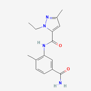 N-(5-carbamoyl-2-methylphenyl)-2-ethyl-5-methylpyrazole-3-carboxamide