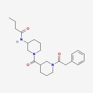 molecular formula C23H33N3O3 B7330571 N-[1-[1-(2-phenylacetyl)piperidine-3-carbonyl]piperidin-3-yl]butanamide 