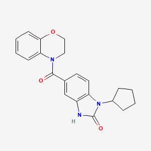 3-cyclopentyl-6-(2,3-dihydro-1,4-benzoxazine-4-carbonyl)-1H-benzimidazol-2-one