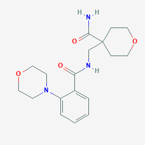 4-[[(2-Morpholin-4-ylbenzoyl)amino]methyl]oxane-4-carboxamide