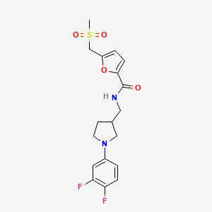 N-[[1-(3,4-difluorophenyl)pyrrolidin-3-yl]methyl]-5-(methylsulfonylmethyl)furan-2-carboxamide