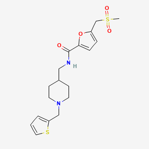 5-(methylsulfonylmethyl)-N-[[1-(thiophen-2-ylmethyl)piperidin-4-yl]methyl]furan-2-carboxamide