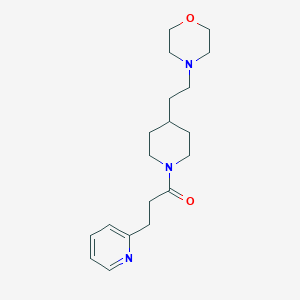 molecular formula C19H29N3O2 B7330667 1-[4-(2-Morpholin-4-ylethyl)piperidin-1-yl]-3-pyridin-2-ylpropan-1-one 