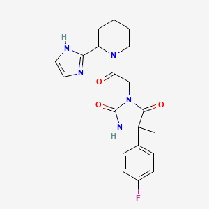 5-(4-fluorophenyl)-3-[2-[2-(1H-imidazol-2-yl)piperidin-1-yl]-2-oxoethyl]-5-methylimidazolidine-2,4-dione