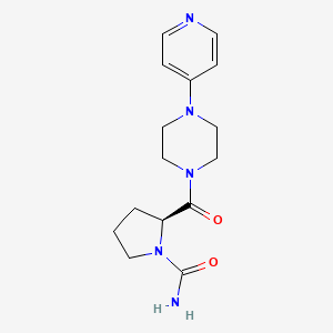 molecular formula C15H21N5O2 B7330713 (2S)-2-(4-pyridin-4-ylpiperazine-1-carbonyl)pyrrolidine-1-carboxamide 