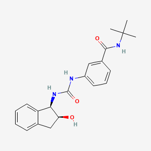 molecular formula C21H25N3O3 B7330714 N-tert-butyl-3-[[(1R,2S)-2-hydroxy-2,3-dihydro-1H-inden-1-yl]carbamoylamino]benzamide 