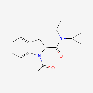 molecular formula C16H20N2O2 B7330721 (2S)-1-acetyl-N-cyclopropyl-N-ethyl-2,3-dihydroindole-2-carboxamide 