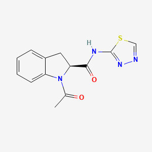 molecular formula C13H12N4O2S B7330723 (2S)-1-acetyl-N-(1,3,4-thiadiazol-2-yl)-2,3-dihydroindole-2-carboxamide 