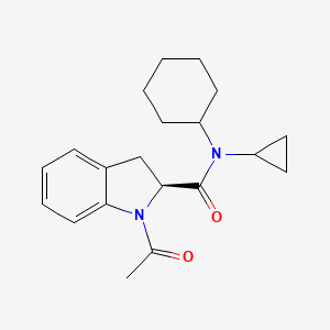 (2S)-1-acetyl-N-cyclohexyl-N-cyclopropyl-2,3-dihydroindole-2-carboxamide