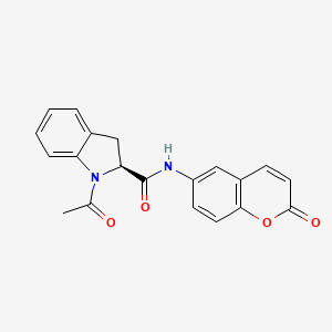 (2S)-1-acetyl-N-(2-oxochromen-6-yl)-2,3-dihydroindole-2-carboxamide