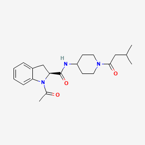 (2S)-1-acetyl-N-[1-(3-methylbutanoyl)piperidin-4-yl]-2,3-dihydroindole-2-carboxamide