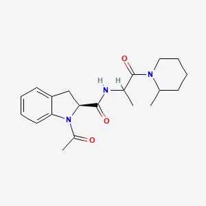 (2S)-1-acetyl-N-[1-(2-methylpiperidin-1-yl)-1-oxopropan-2-yl]-2,3-dihydroindole-2-carboxamide