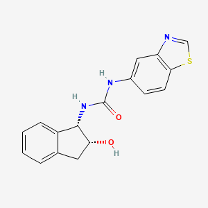 molecular formula C17H15N3O2S B7330782 1-(1,3-benzothiazol-5-yl)-3-[(1S,2R)-2-hydroxy-2,3-dihydro-1H-inden-1-yl]urea 