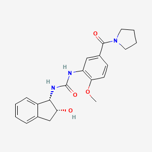 1-[(1S,2R)-2-hydroxy-2,3-dihydro-1H-inden-1-yl]-3-[2-methoxy-5-(pyrrolidine-1-carbonyl)phenyl]urea