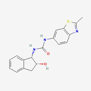 molecular formula C18H17N3O2S B7330797 1-[(1S,2R)-2-hydroxy-2,3-dihydro-1H-inden-1-yl]-3-(2-methyl-1,3-benzothiazol-6-yl)urea 