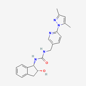 molecular formula C21H23N5O2 B7330808 1-[[6-(3,5-dimethylpyrazol-1-yl)pyridin-3-yl]methyl]-3-[(1S,2R)-2-hydroxy-2,3-dihydro-1H-inden-1-yl]urea 