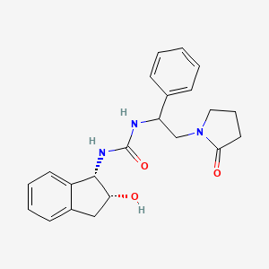 1-[(1S,2R)-2-hydroxy-2,3-dihydro-1H-inden-1-yl]-3-[2-(2-oxopyrrolidin-1-yl)-1-phenylethyl]urea