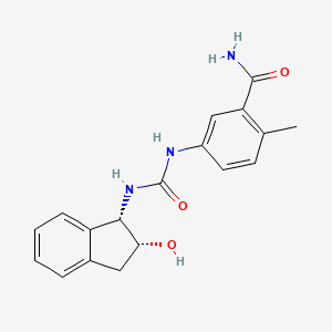 5-[[(1S,2R)-2-hydroxy-2,3-dihydro-1H-inden-1-yl]carbamoylamino]-2-methylbenzamide