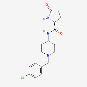 molecular formula C17H22ClN3O2 B7330860 (2R)-N-[1-[(4-chlorophenyl)methyl]piperidin-4-yl]-5-oxopyrrolidine-2-carboxamide 