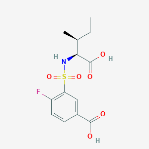 3-[[(1S,2S)-1-carboxy-2-methylbutyl]sulfamoyl]-4-fluorobenzoic acid