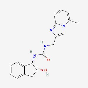 molecular formula C19H20N4O2 B7330875 1-[(1S,2R)-2-hydroxy-2,3-dihydro-1H-inden-1-yl]-3-[(5-methylimidazo[1,2-a]pyridin-2-yl)methyl]urea 