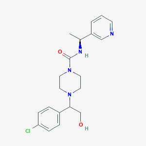 molecular formula C20H25ClN4O2 B7330895 4-[1-(4-chlorophenyl)-2-hydroxyethyl]-N-[(1S)-1-pyridin-3-ylethyl]piperazine-1-carboxamide 