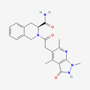 (3S)-2-[2-(1,4,6-trimethyl-3-oxo-2H-pyrazolo[3,4-b]pyridin-5-yl)acetyl]-3,4-dihydro-1H-isoquinoline-3-carboxamide