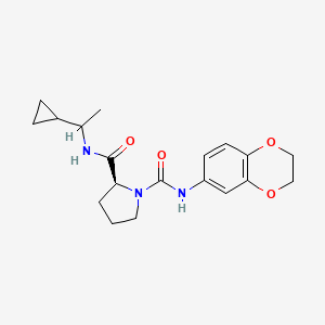 (2S)-2-N-(1-cyclopropylethyl)-1-N-(2,3-dihydro-1,4-benzodioxin-6-yl)pyrrolidine-1,2-dicarboxamide