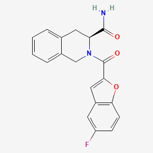 (3S)-2-(5-fluoro-1-benzofuran-2-carbonyl)-3,4-dihydro-1H-isoquinoline-3-carboxamide