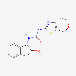 molecular formula C16H17N3O3S B7330947 1-(6,7-dihydro-4H-pyrano[4,3-d][1,3]thiazol-2-yl)-3-[(1S,2R)-2-hydroxy-2,3-dihydro-1H-inden-1-yl]urea 