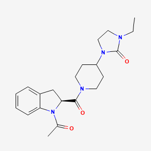 1-[1-[(2S)-1-acetyl-2,3-dihydroindole-2-carbonyl]piperidin-4-yl]-3-ethylimidazolidin-2-one