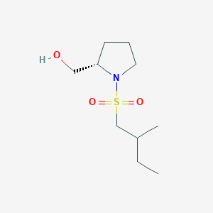 molecular formula C10H21NO3S B7330973 [(2S)-1-(2-methylbutylsulfonyl)pyrrolidin-2-yl]methanol 