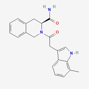 molecular formula C21H21N3O2 B7330990 (3S)-2-[2-(7-methyl-1H-indol-3-yl)acetyl]-3,4-dihydro-1H-isoquinoline-3-carboxamide 