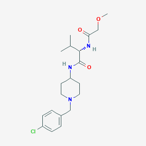 molecular formula C20H30ClN3O3 B7330993 (2S)-N-[1-[(4-chlorophenyl)methyl]piperidin-4-yl]-2-[(2-methoxyacetyl)amino]-3-methylbutanamide 