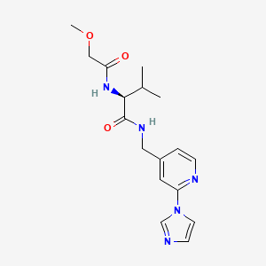 molecular formula C17H23N5O3 B7331013 (2S)-N-[(2-imidazol-1-ylpyridin-4-yl)methyl]-2-[(2-methoxyacetyl)amino]-3-methylbutanamide 