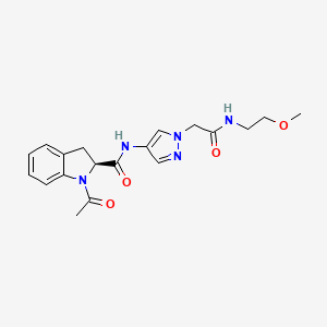 (2S)-1-acetyl-N-[1-[2-(2-methoxyethylamino)-2-oxoethyl]pyrazol-4-yl]-2,3-dihydroindole-2-carboxamide