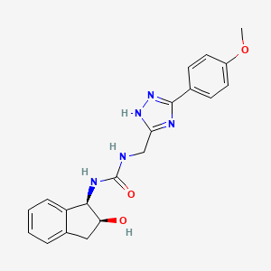 molecular formula C20H21N5O3 B7331062 1-[(1R,2S)-2-hydroxy-2,3-dihydro-1H-inden-1-yl]-3-[[3-(4-methoxyphenyl)-1H-1,2,4-triazol-5-yl]methyl]urea 