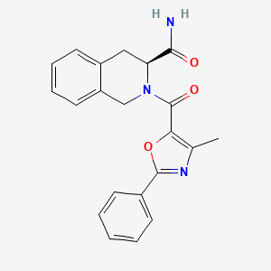 molecular formula C21H19N3O3 B7331076 (3S)-2-(4-methyl-2-phenyl-1,3-oxazole-5-carbonyl)-3,4-dihydro-1H-isoquinoline-3-carboxamide 