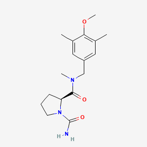 (2S)-2-N-[(4-methoxy-3,5-dimethylphenyl)methyl]-2-N-methylpyrrolidine-1,2-dicarboxamide