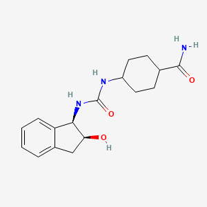 molecular formula C17H23N3O3 B7331139 4-[[(1R,2S)-2-hydroxy-2,3-dihydro-1H-inden-1-yl]carbamoylamino]cyclohexane-1-carboxamide 