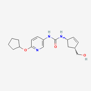 molecular formula C17H23N3O3 B7331146 1-(6-cyclopentyloxypyridin-3-yl)-3-[(1S,4R)-4-(hydroxymethyl)cyclopent-2-en-1-yl]urea 