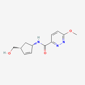 molecular formula C12H15N3O3 B7331172 N-[(1S,4R)-4-(hydroxymethyl)cyclopent-2-en-1-yl]-6-methoxypyridazine-3-carboxamide 