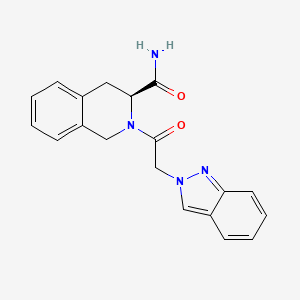 molecular formula C19H18N4O2 B7331180 (3S)-2-(2-indazol-2-ylacetyl)-3,4-dihydro-1H-isoquinoline-3-carboxamide 