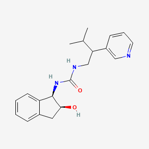 molecular formula C20H25N3O2 B7331194 1-[(1R,2S)-2-hydroxy-2,3-dihydro-1H-inden-1-yl]-3-(3-methyl-2-pyridin-3-ylbutyl)urea 